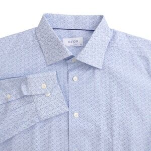 Eton Light Blue Micro-Print Men's Dress Shirt